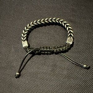 Murano Black and Silver Men's Bracelet